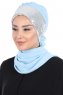 Olga - Hellblau & Silber Praktisch Hijab