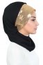 Olga - Schwarz & Gold Praktisch Hijab