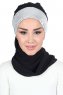 Olga - Schwarz & Silber Praktisch Hijab