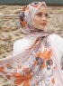 Pariza - Braun Blatt Gemustertes Hijab