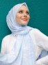 Pariza - Hellblau Gemustertes Hijab