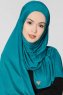 Seda Petrolgrön Jersey Hijab Sjal Ecardin 200224a