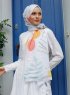 Yumna - Weiß Gemustertes Hijab