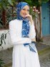 Yumna - Navy Blau Gemustertes Hijab
