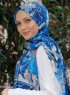 Yumna - Navy Blau Gemustertes Hijab
