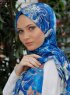Yumna - Navy Blau Gemustertes Hijab