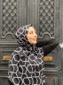 Sora - Schwarz Gemustert Baumwolle Hijab - Mirach