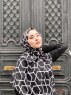 Sora - Schwarz Gemustert Baumwolle Hijab - Mirach