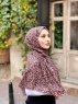 Suha - Braun Leopard Gemustert Baumwolle Hijab