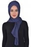 Tamara - Navy Blau Baumwolle Praktisch Hijab