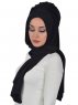 Tamara - Schwarz Baumwolle Praktisch Hijab