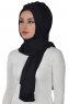 Tamara - Schwarz Baumwolle Praktisch Hijab