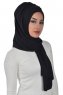 Tamara - Schwarz Baumwolle Praktisch Hijab