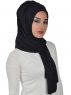 Tamara - Schwarz Baumwolle Praktisch Hijab