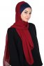 Vera - Navy Blau & Bordeaux Praktisch Chiffon Hijab
