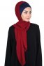 Vera - Navy Blau & Bordeaux Praktisch Chiffon Hijab