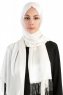 Verda Creme Satin Hijab Sjal Madame Polo 130009-1