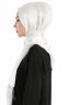 Verda Creme Satin Hijab Sjal Madame Polo 130009-3