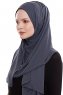 Yara - Anthrazit Praktisch Fertig Crepe Hijab
