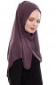 Yara - Lila Praktisch Fertig Crepe Hijab