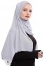 Yara - Hellgrau Praktisch Fertig Crepe Hijab