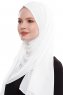 Yara - Weiß Praktisch Fertig Crepe Hijab