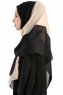 Yelda Svart & Creme Chiffon Hijab Sjal Madame Polo 130035-3