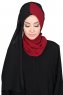 Ylva - Bordeaux & Schwarz Praktisch Chiffon Hijab