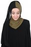 Ylva - Khaki & Schwarz Praktisch Chiffon Hijab
