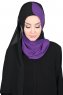 Ylva - Lila & Schwarz Praktisch Chiffon Hijab