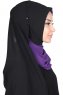 Ylva - Lila & Schwarz Praktisch Chiffon Hijab