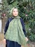 Zakiyah - Khaki Gemustert Baumwolle Hijab