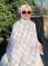 Zakiyah - Weiß Gemustert Baumwolle Hijab