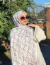 Zakiyah - Weiß Gemustert Baumwolle Hijab