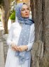 Zinera - Grau Gemustertes Hijab - Sal Evi