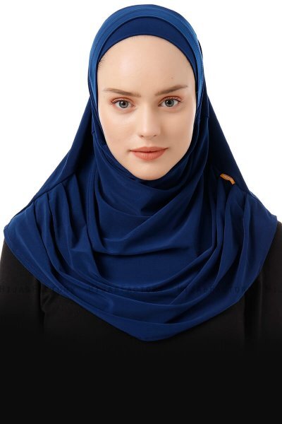 Esma - Leichte Navy Blau Amira Hijab - Firdevs
