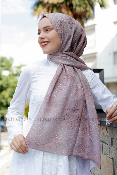 Akay - Taupe Gemustertes Hijab - Sal Evi
