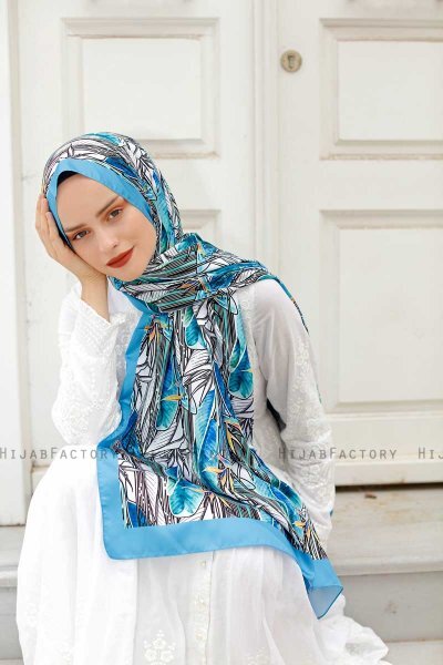 Lilie Gemusterter Twill Hijab - Sal Evi