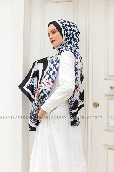 Kristall Gemusterter Twill Hijab - Sal Evi