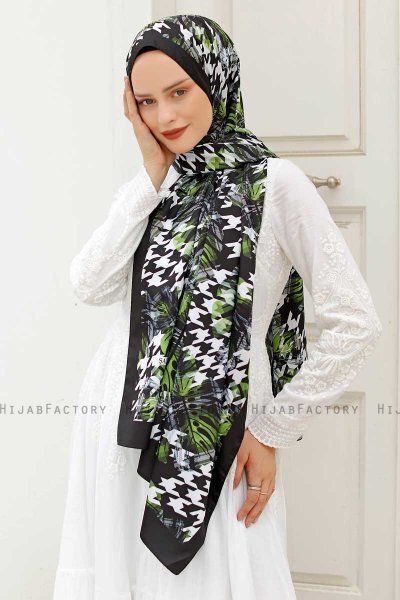 Wald Gemusterter Twill Hijab - Sal Evi