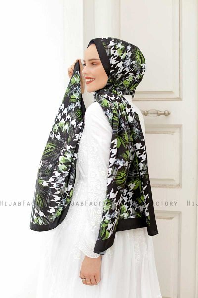 Wald Gemusterter Twill Hijab - Sal Evi