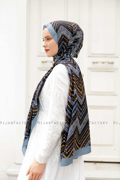 Ethnic Gemusterter Twill Hijab - Sal Evi