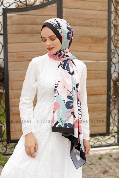 Garden Gemusterter Twill Hijab - Sal Evi