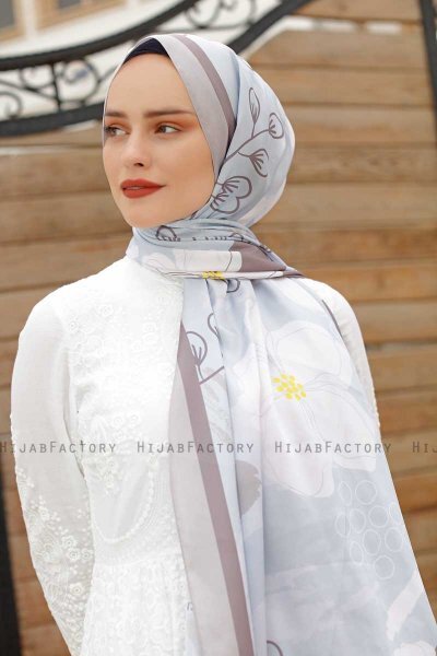 Daisy Gemusterter Twill Hijab - Sal Evi