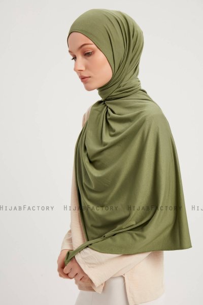 Sibel - Olive Jersey Hijab