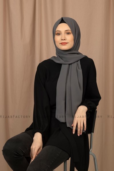 Yildiz - Grau Crepe Chiffon Hijab
