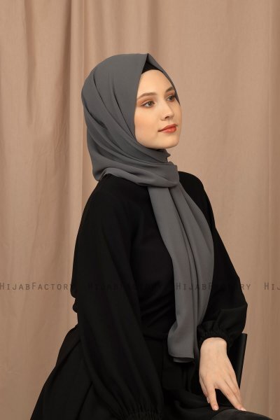 Yildiz - Grau Crepe Chiffon Hijab