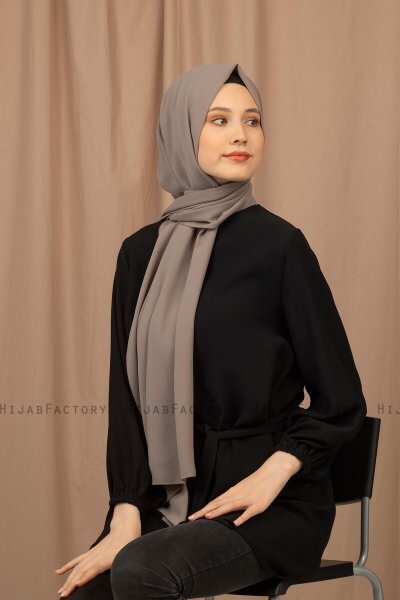 Yildiz - Dunkel Sand Crepe Chiffon Hijab