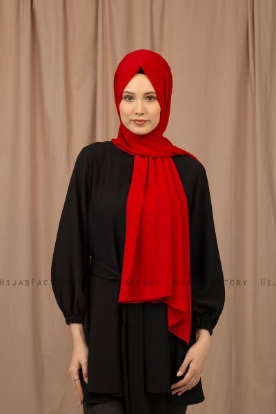 Yildiz - Rot Crepe Chiffon Hijab