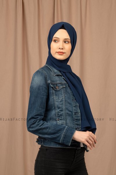 Yildiz - Navy Blau Crepe Chiffon Hijab